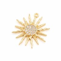 Anhänger als Sonne 16 mm mit Zirkonia 18k Gold...
