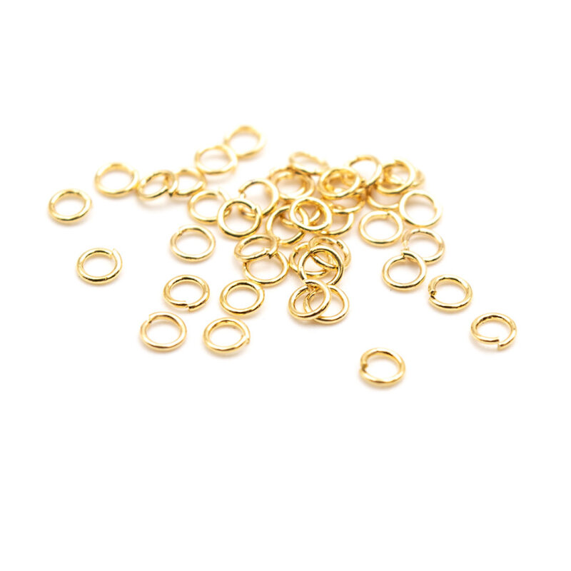 Biegeringe aus 304 Edelstahl mit 18k Gold beschichtet 2,5mm 50 Stück