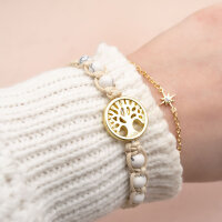 runde Zwischenperlen mit Lebensbaum 18k Gold beschichtet...