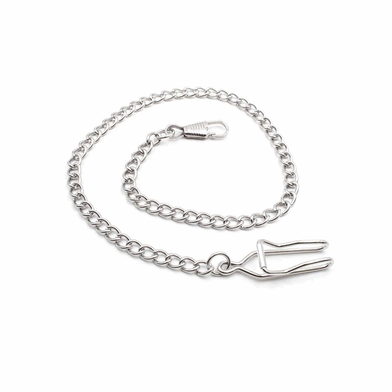 Uhrenkette mit Karabiner und Hakenverschluss in platinfarben 1 Stück