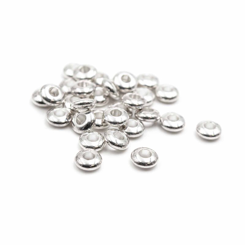 schlichte Zwischenperlen in silberfarben 5mm 30 Stück