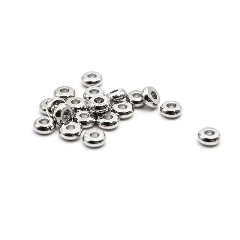 schlichte Zwischenperlen in platinfarben 4mm 20 Stück