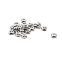 schlichte Zwischenperlen in platinfarben 4mm 20 Stück
