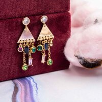 Ohrstecker mit Zirkonia Schmuckstein und Öse 18K...