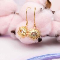 Sonnen-Anhänger mit Zirkonia, 18K Gold beschichtet,...
