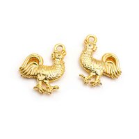 Anhänger als Hahn 18k Gold beschichtet 2 Stück