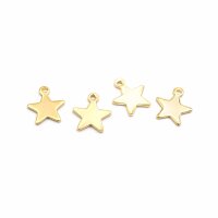 Anhänger Stern aus Messing 18K Goldbeschichtung 4...
