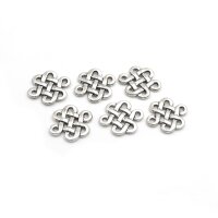 Verbinder chinesischer Knoten in antik silberfarben 6...