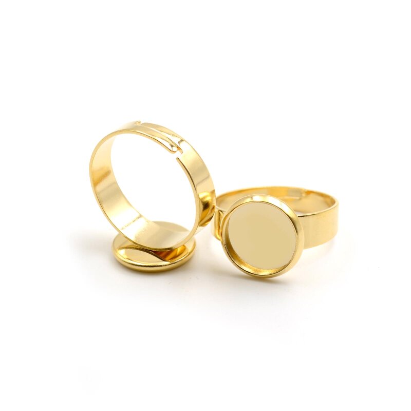 Ringrohlinge aus 304 Edelstahl in goldfarben für 10mm Cabochons 2 Stück
