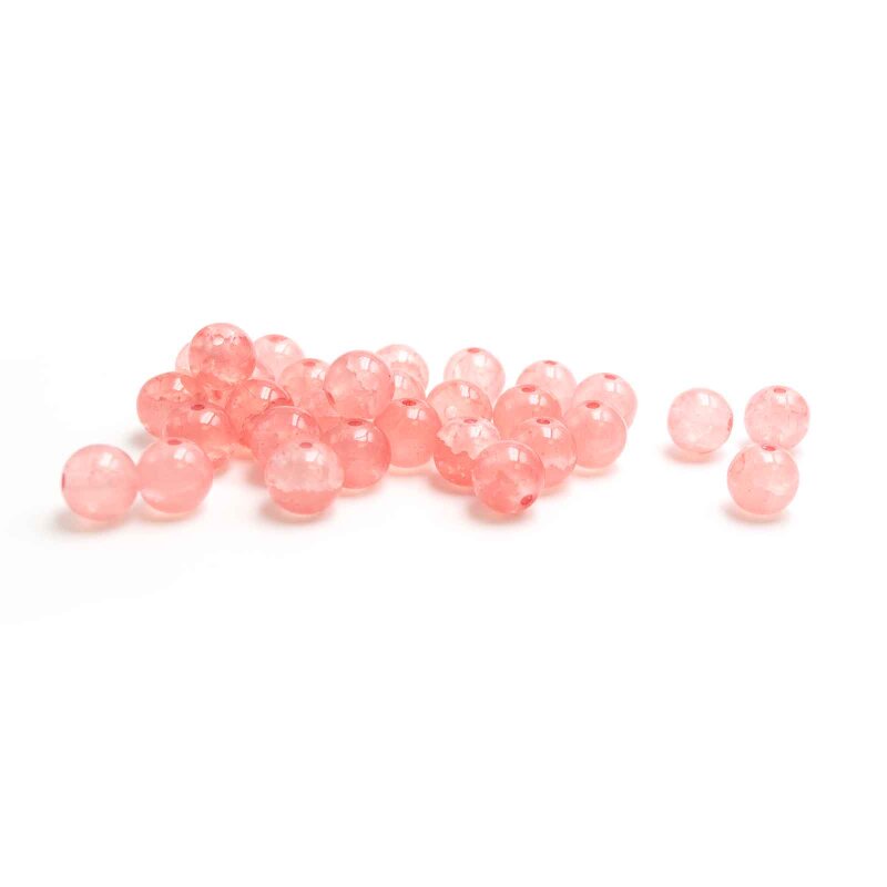 Crackleglasperlen in flamingo rosa 8mm 30 Stück