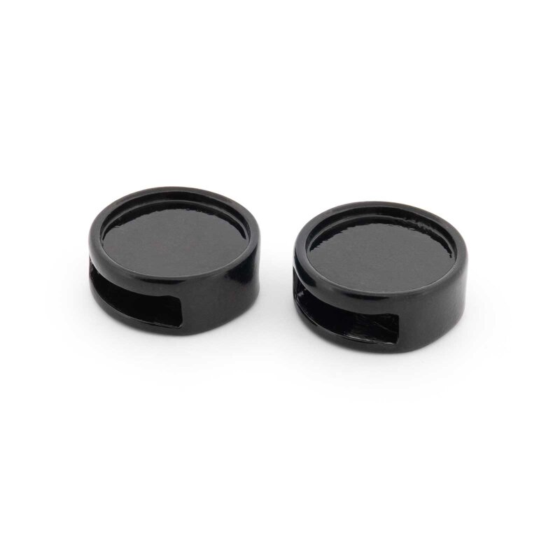 Schiebeperlen in Schwarz für 12 mm Cabochon 2 Stück