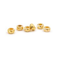 Verzierte Zwischenperlen aus Messing mit 18K...