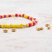 ovale Zwischenperlen aus Messing mit 18k Goldbeschichtung...