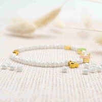Glasschliffperlen in weiß 4x3mm 50 Stück