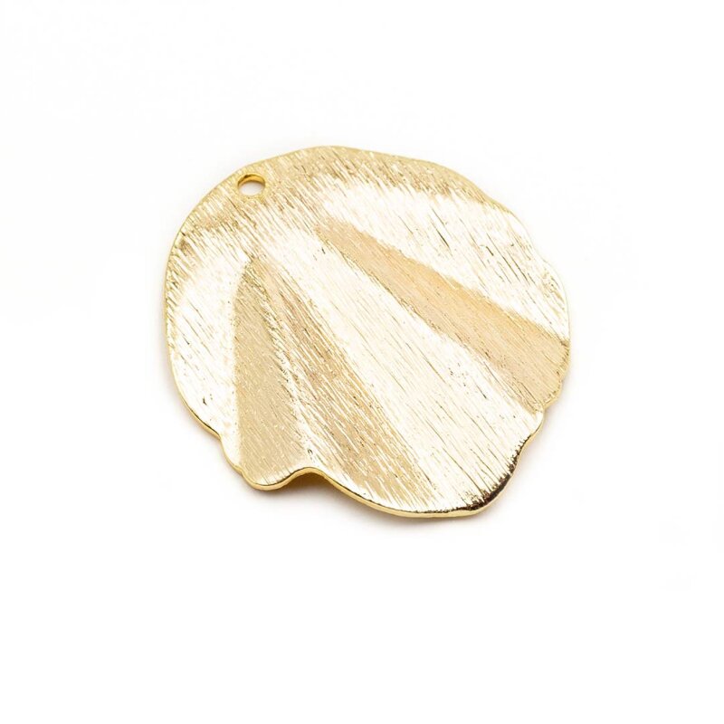 gewelltes Plättchen aus Messing 18k Gold beschichtet 1 Stück