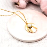 gewelltes Plättchen aus Messing 18k Gold beschichtet...