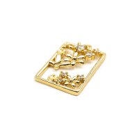 Anhänger als Rechteck mit Zirkonia 18k Gold...