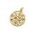runder Anhänger mit Schlange und Schmucksteinen 18k Gold beschichtet 18mm 1 Stück
