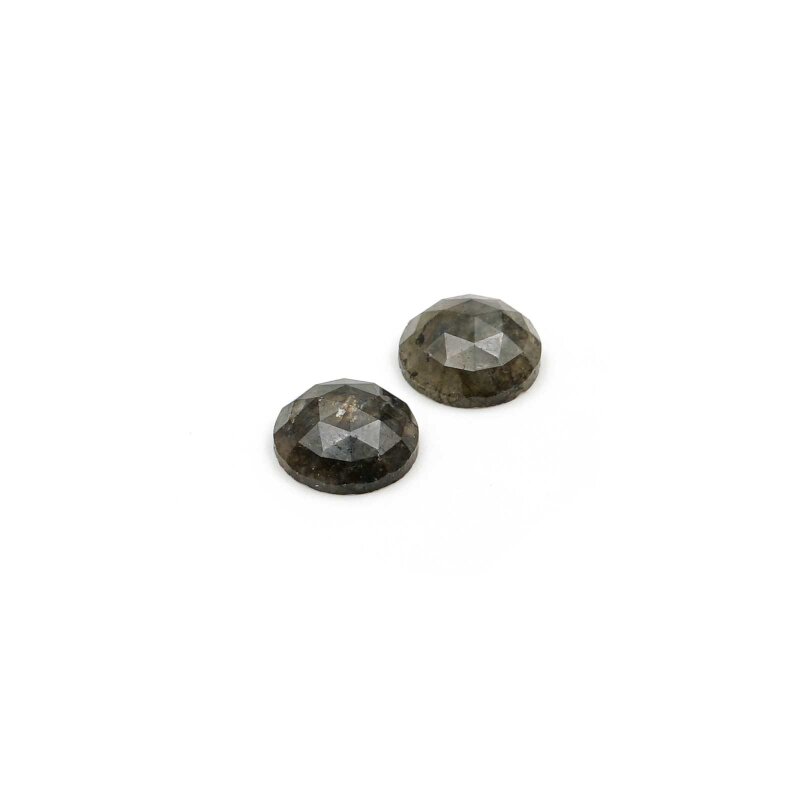 Cabochons facettiert aus natürlichem Labradorit 10mm 2 Stück