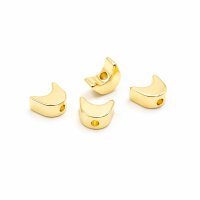 Zwischenperlen als Halbmond mit 18K Goldbeschichtung 4...
