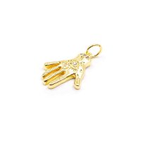 Anhänger als Hand mit Zirkonia und 18k...