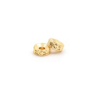 Zwischenperlen mit Prägung 18k Gold beschichtet 6mm...