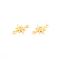 Stern-Verbinder mit Zirkonia, 18K Gold beschichtet, 11,6...