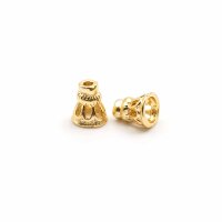 hohe Perlkappen aus Messing mit 14k Goldbeschichtung in...