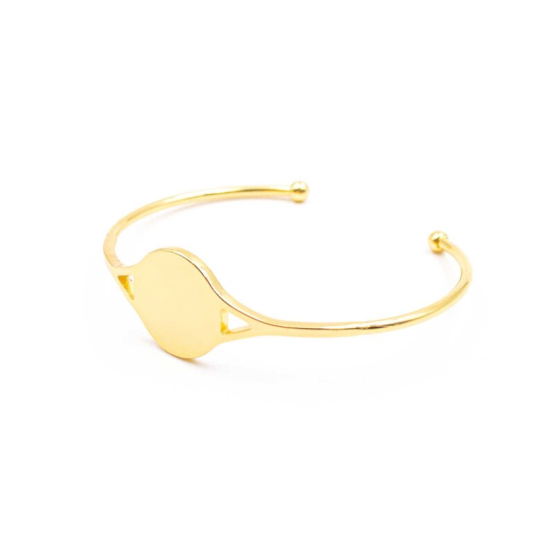 Armreif aus Messing 18k Gold beschichtet mit 18mm Klebefläche