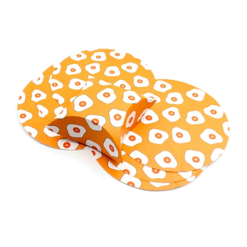 Schmuckverpackung Faltschachtel in Orange mit Spiegelei 8x8 cm 4 Stück