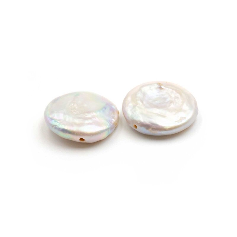 flache Barock Süßwasserzuchtperlenin der Qualität 4A 18mm 2 Stück