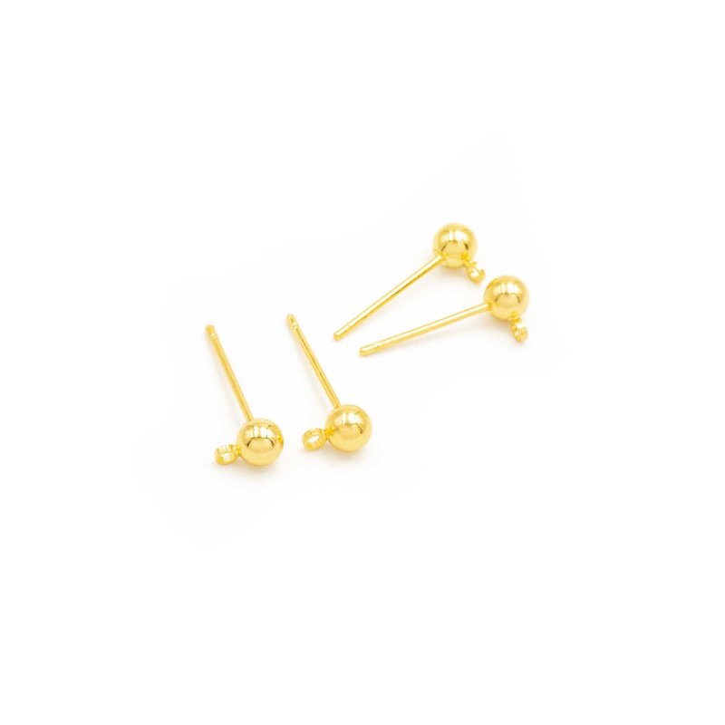 Ohrstecker mit Öse aus 304 Edelstahl 18k goldbeschichtet 4 Stück