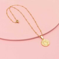 Kette Benediktus mit Münzanhänger aus Edelstahl