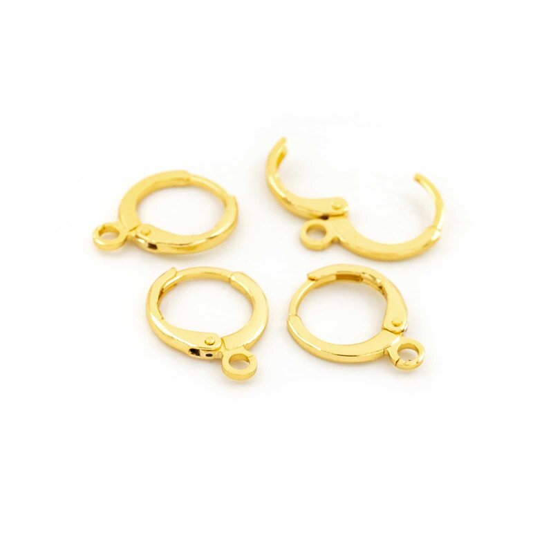 Creolen aus Messing, 18K Gold beschichtet, 12 mm, 4 Stück
