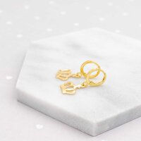 Creolen aus Messing, 18K Gold beschichtet, 12 mm, 4...