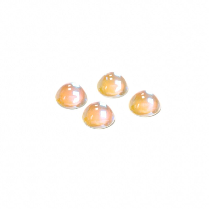 Shiny Acrylcabochons in Apricot 10 mm 4 Stück