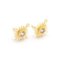 Ohrstecker mit Zirkonia Schmuckstein als Sonne 18k Gold...