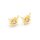 Ohrstecker mit Zirkonia Schmuckstein als Sonne 18k Gold beschichtet 2 Stück