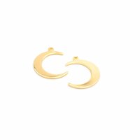 Anhänger als Mond 18k Gold beschichtet 2 Stück