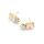 Ohrstecker mit Strasssteinen und bunten Perlen 18k Gold beschichtet 2 Stück