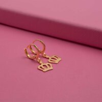 Creolen Elisabeth mit Krone 18K Goldbeschichtung