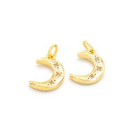 Anhänger als Mond mit Zirkonia 18k Gold beschichtet...