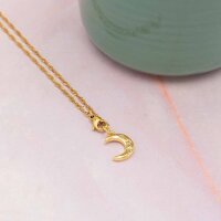Anhänger als Mond mit Zirkonia 18k Gold beschichtet...