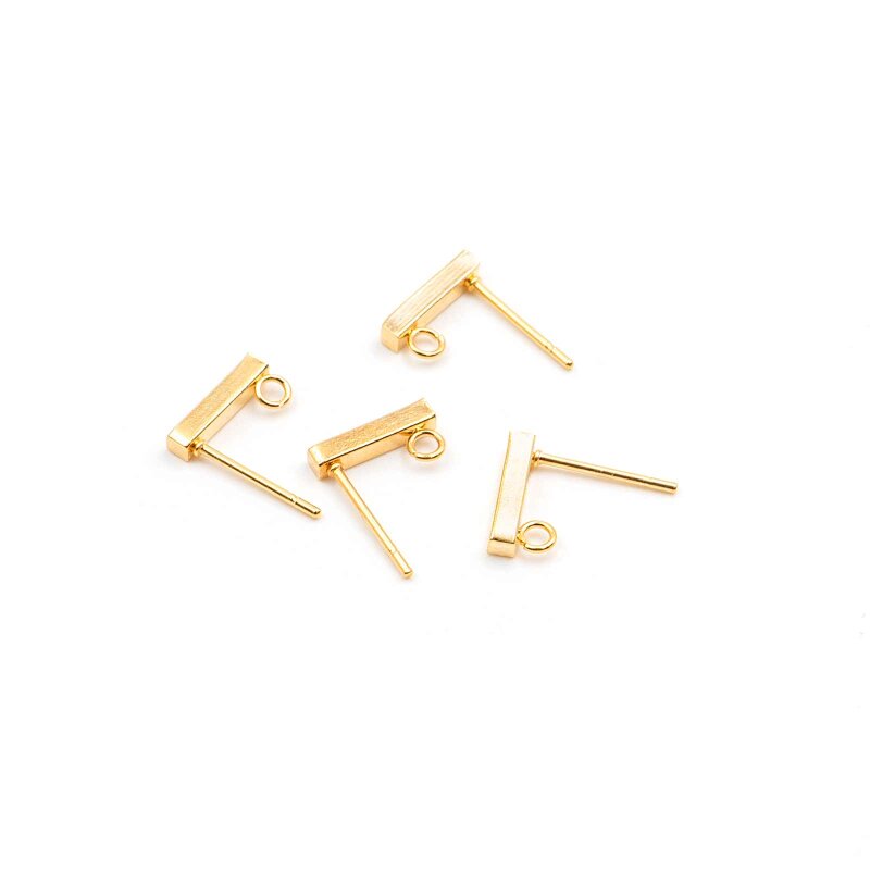Ohrstecker mit Öse 10 mm aus Edelstahl in Goldfarben 4 Stück