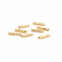 geschliffene Röhrenperlen 7mm aus Messing 18k Gold...