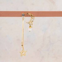 Ohrstecker als Mond mit Zirkonia 18k Gold beschichtet
