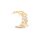 Ohrstecker als Mond mit Zirkonia 18k Gold beschichtet