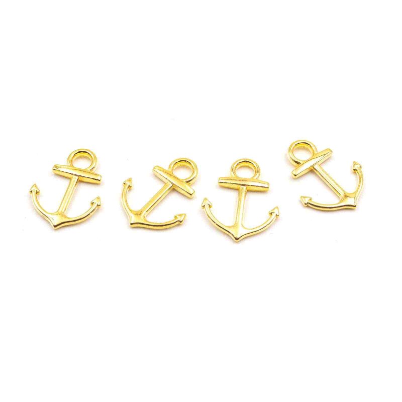 Anhänger als Anker in goldfarben 4 Stück
