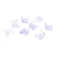 Perlen Schmetterling aus Glas in violett blau 8 Stück