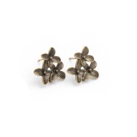 Ohrstecker in antik Bronze Blümchen 2 Stück